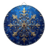Blue Decorative Floral Dartboard Dartbord (Voorkant)