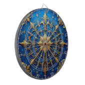 Blue Decorative Floral Dartboard Dartbord (Voorkant Links)
