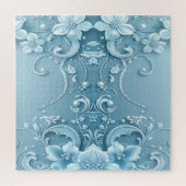 Blue Decorative Floral Jigsaw Puzzle (Vertical)