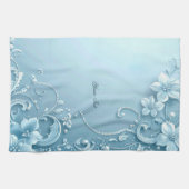 Blue Decorative Floral Kitchen Towel Theedoek (Horizontaal)