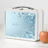 Blue Decorative Floral Lunchbox (En situation)