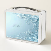 Blue Decorative Floral Lunchbox (Dos)