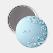 Blue Decorative Floral Magnet (Recto/Verso)