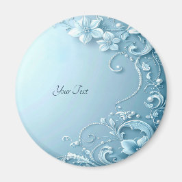Blue Decorative Floral Magnet Magneet