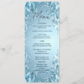 Blue Decorative Floral Menu (Devant)