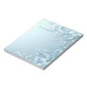 Blue Decorative Floral Notepad Notitieblok (Gedraaid)