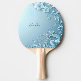 Blue Decorative Floral Ping Pong Paddle Tafeltennisbatje