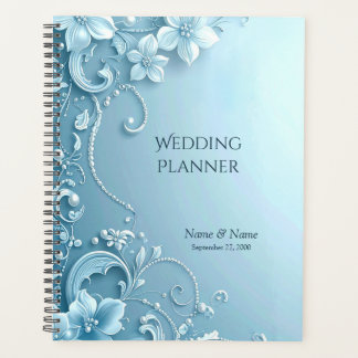 Blue Decorative Floral Planner