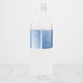 Blue Decorative Floral Water Bottle Label Waterfles Etiket (Achterkant)