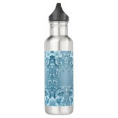 Blue Decorative Floral Water Bottle Waterfles (Links)