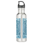 Blue Decorative Floral Water Bottle Waterfles (Achterkant)