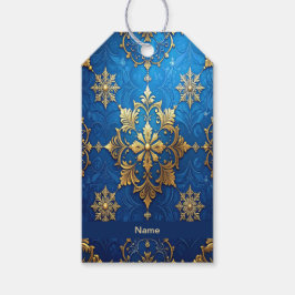 Blue Decorative Holiday Gift Tag Cadeaulabel