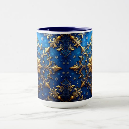 Blue Decorative Holiday Mug (Centre)