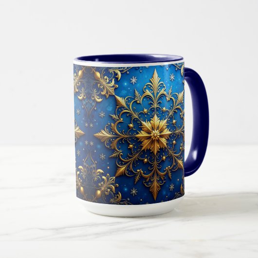 Blue Decorative Holiday Mug (Devant droit)