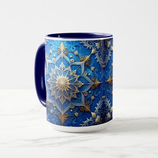 Blue Decorative Holiday Mug (Devant gauche)