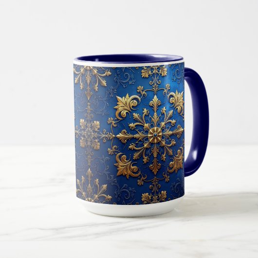 Blue Decorative Holiday Mug (Devant droit)