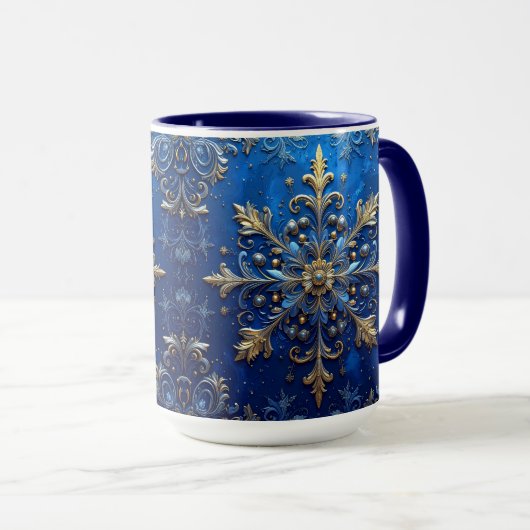 Blue Decorative Holiday Mug (Devant droit)
