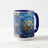 Blue Decorative Holiday Mug Mok (Voorkant rechts)
