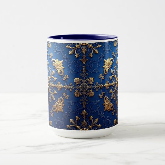 Blue Decorative Holiday Mug Mok (Midden)