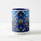 Blue Decorative Holiday Mug Mok (Midden)