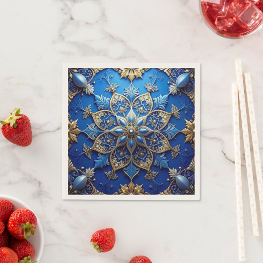 Blue Decorative Holiday Napkin Servet (Insitu)