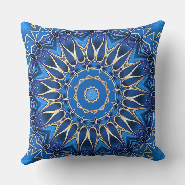 Blue Decorative Holiday Sierkussen (Achterkant)