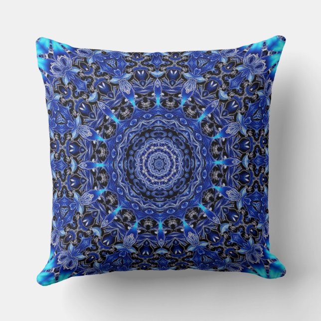 Blue Decorative Holiday Sierkussen (Achterkant)