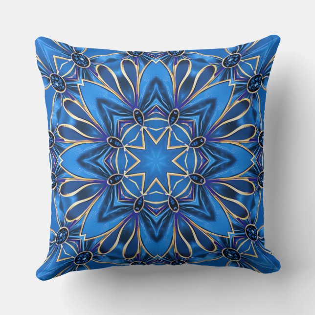 Blue Decorative Holiday Sierkussen (Achterkant)
