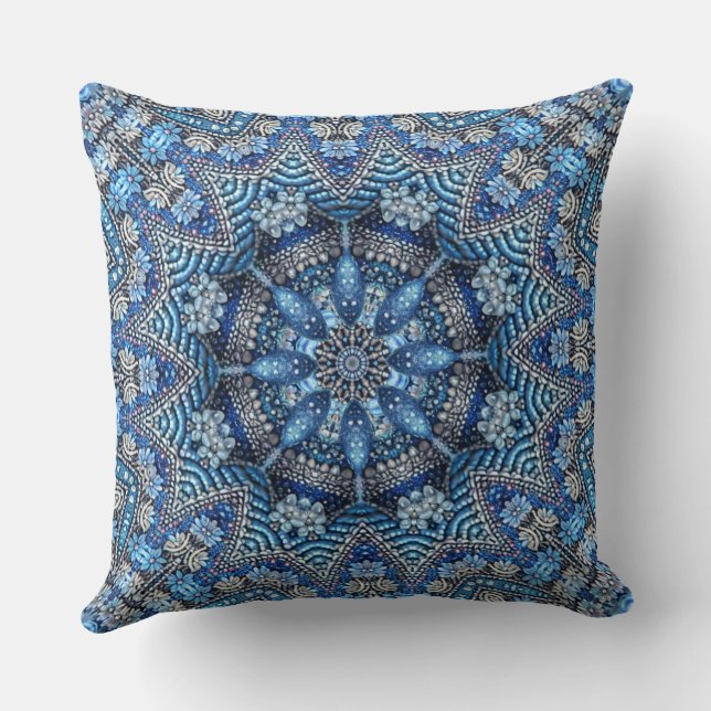 Blue Decorative Holiday Sierkussen (Achterkant)