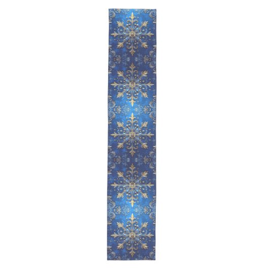 Blue Decorative Holiday Table Runner Medium Tafelloper (Voorkant)
