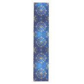 Blue Decorative Holiday Table Runner Medium Tafelloper (Voorkant)