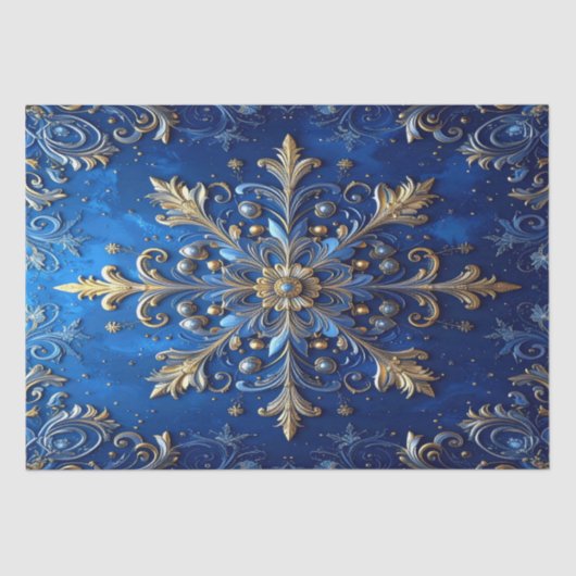 Blue Decorative Holiday Tissue Paper Tissuepapier (Voorkant)