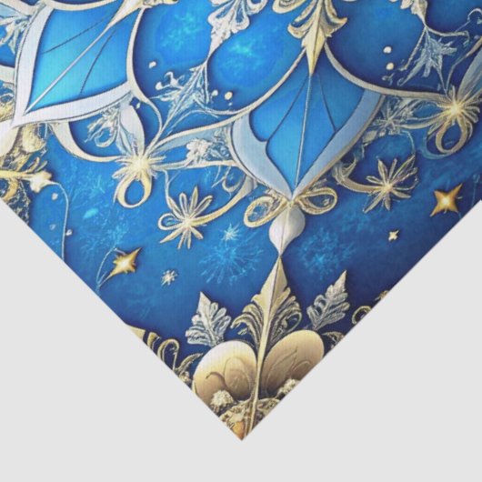Blue Decorative Holiday Tissue Paper Tissuepapier (Detail)