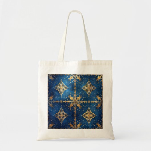 Blue Decorative Holiday Tote Bag (Voorkant)