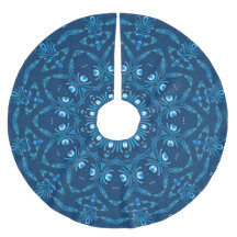 Blue Decorative Holiday Tree Skirt
