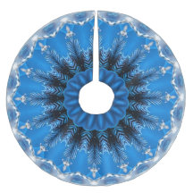 Blue Decorative Holiday Tree Skirt