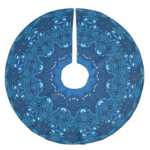 Blue Decorative Holiday Tree Skirt
