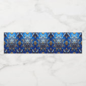 Blue Decorative Holiday Waterfles Etiket (Enkel label)