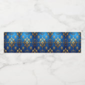 Blue Decorative Holiday Waterfles Etiket (Enkel label)