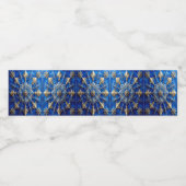 Blue Decorative Holiday Waterfles Etiket (Enkel label)