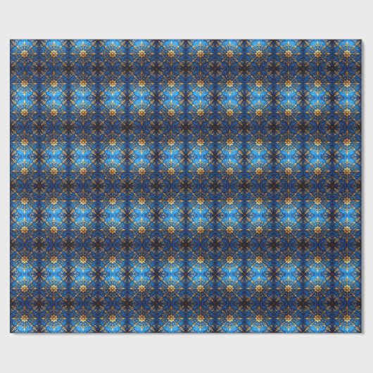 Blue Decorative Holiday Wrapping Paper Cadeaupapier (Vlak)