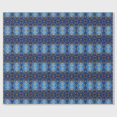 Blue Decorative Holiday Wrapping Paper Cadeaupapier (Vlak)