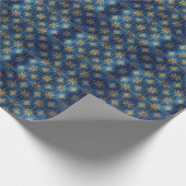 Blue Decorative Holiday Wrapping Paper Cadeaupapier (Hoek)
