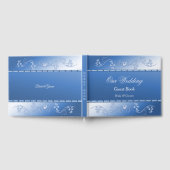 Blue Decorative Lijst Guest Book Gastenboek (Volledig)