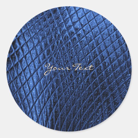 Blue Decorative Modern Classic Round Sticker (Voorkant)