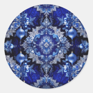 Blue Decorative Ornamenten Holiday Sticker