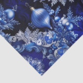 Blue Decorative Ornamenten Holiday Tissue Papier (Detail)