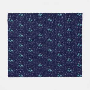 Blue Deer Fleece Blanket Deken