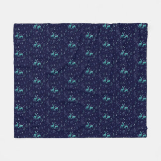 Blue Deer Fleece Blanket Deken