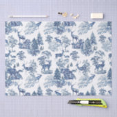 Blue Deer in Snowy Woodland Tissuepapier (Craft)